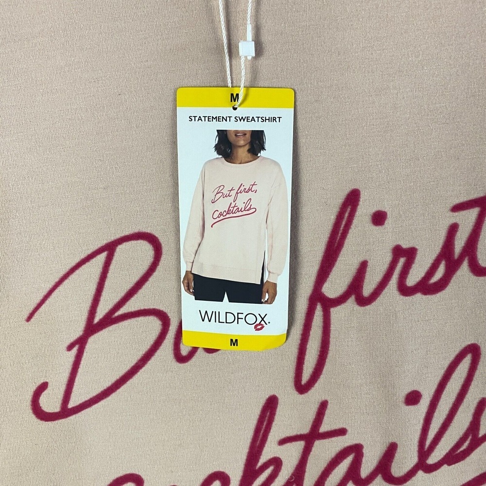 Wildfox Sweatshirt Women's Medium Pink‎ Pullover Cotton Blend Casual NWT - Picture 4 of 10